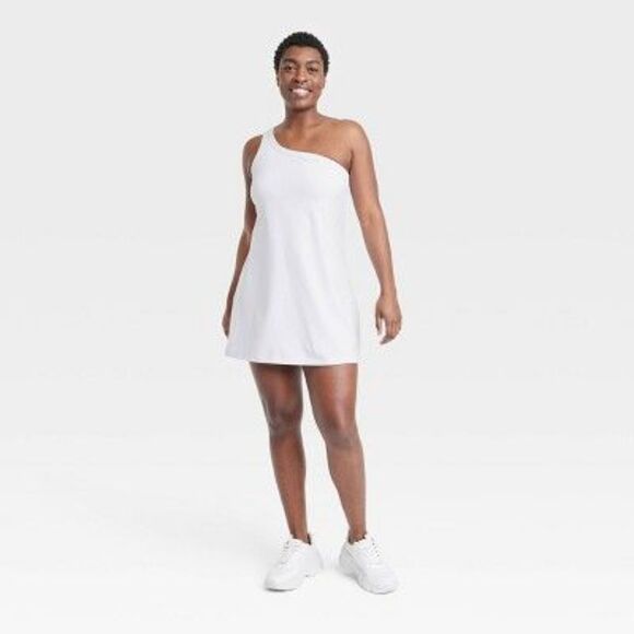 Women's Asymmetrical Dress - All in Motion White L - Picture 2 of 4